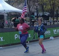 Women running marathon