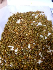Great Snack: Turmeric Pepitas (pumpkin seeds) from the Run Fast Eat Slow cookbook
